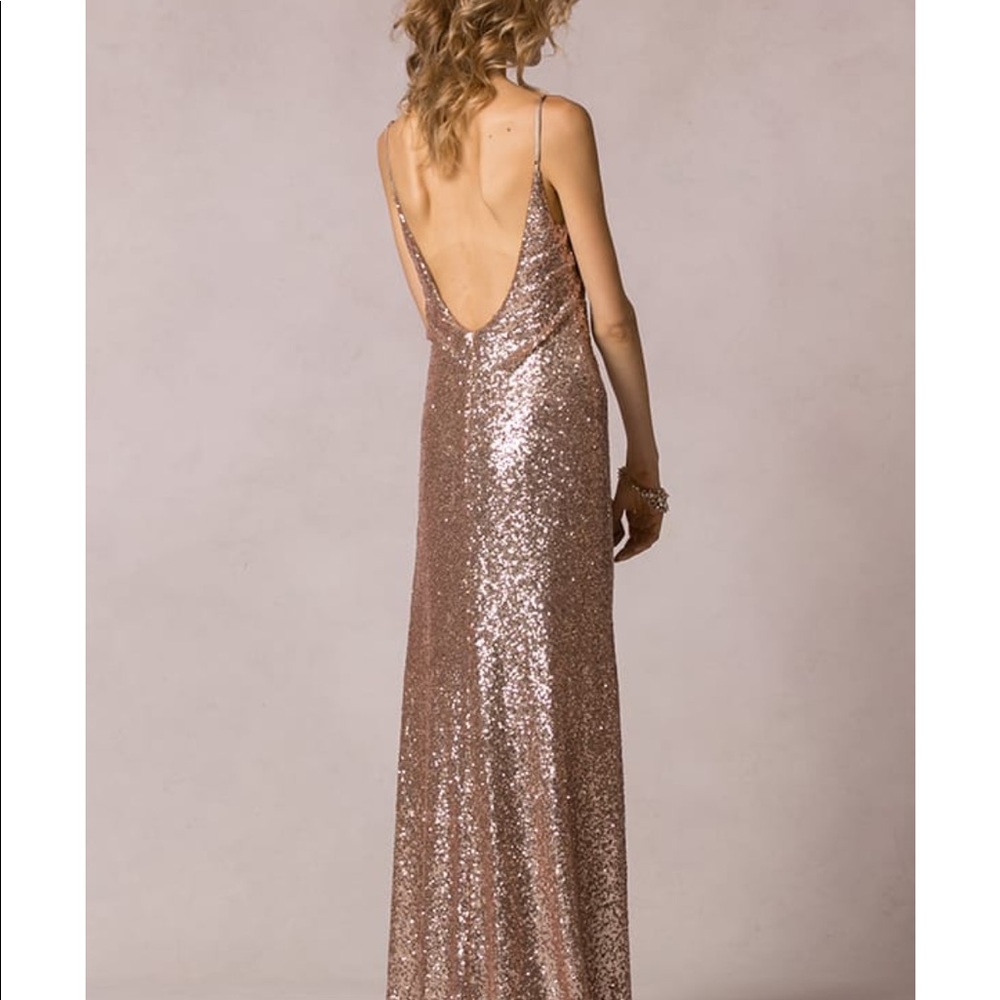 Prom dress - gold sequins - worn once